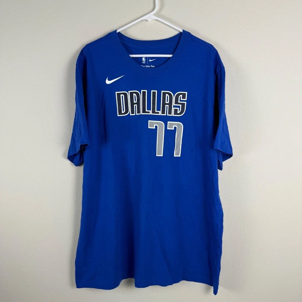 Nike NBA Dallas Mavericks Luka Doncic #77 Jersey T-Shirt Mens XXL Blue NEW